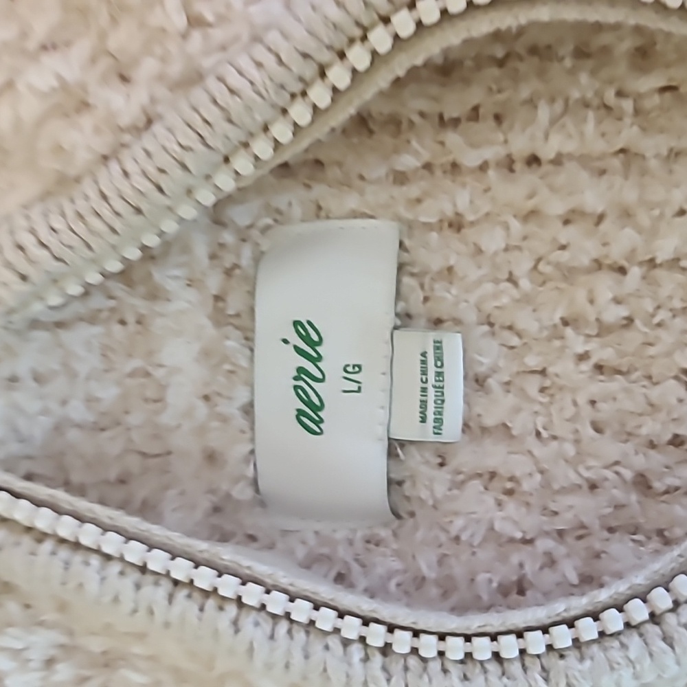 AERIE Sherpa Super Soft Pullover Sweater Quarter Zip Size Medium Women's - Picture 2 of 8